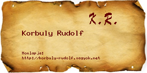 Korbuly Rudolf névjegykártya